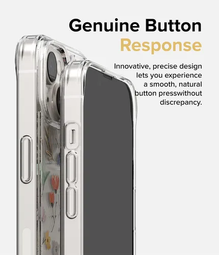 Miniatura 9 de Ringke Fusion Design - Funda compatible con iPhone 14 de 6.1 pulgadas, parte trasera dura transparente con diseño de flores, a prueba de golpes