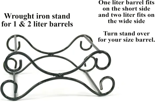 Miniatura 6 de THOUSAND OAKS BARREL Soporte de cuna de hierro forjado para barril de envejecimiento de roble de 1 litro y 2 litros - Base de soporte de metal mini