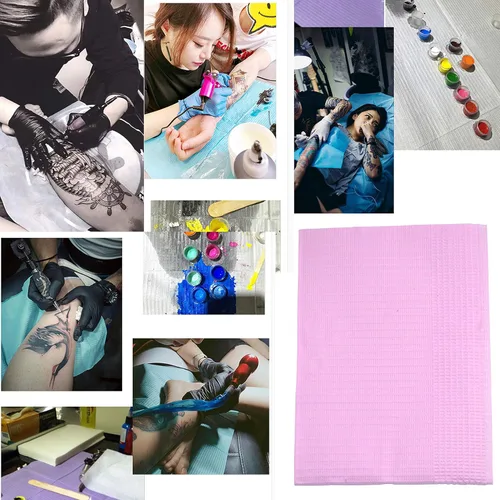 Miniatura 4 de Juego de 125 toallas de papel desechables para arte de uñas, 3 capas, impermeables, para decoración de uñas, baberos de tatuaje, tapete de Rosa
