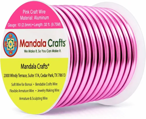 Miniatura 177 de Mandala Crafts - Alambre de aluminio anodizado de 8 calibre para hacer joyas - 9.75 m de alambre flexible negro colorido - Flexible para bonsái