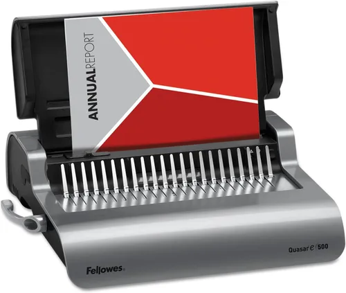 Miniatura 3 de Fellowes 5216901 Quasar 500 Sistema de encuadernación de peine eléctrico, 16 7/8 x 15 3/8 x 5 1/8, gris metálico, acero aleado