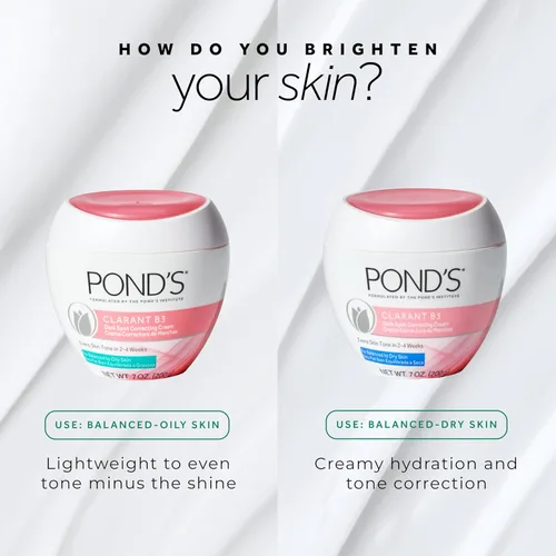 Miniatura 9 de POND’S Clarant B3 Crema correctora de puntos oscuros – Hidratante diario para piel seca – Crema facial hidratante con vitaminas B3 y C – Testada por