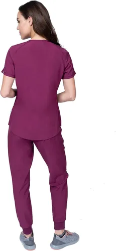 Miniatura 4 de Elements Select ES2936 - Conjunto de 7 bolsillos elástico en 4 direcciones con cuello en V y pantalones quirúrgicos para mujer