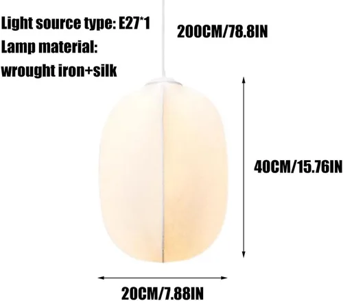 Miniatura 2 de Lámpara colgante de estilo japonés retro, lámpara colgante de barra LED, lámpara colgante de gusano de seda, lámpara de capullo, linterna de cabeza