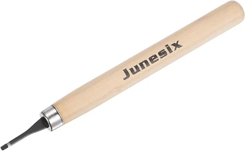uxcell Cuchillo de tallado de madera, cincel de herramienta de acero al carbono 50# de 0.079 in, pequeño y plano para escultura de manualidades,