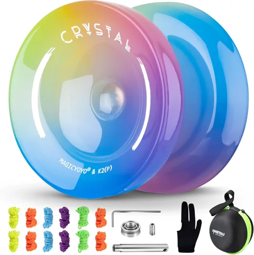 Miniatura 25 de MAGICYOYO K2 Yoyo Cristal Negro Profesional, Yoyo Sensible para Niños Principiantes con Rodamiento Extra No Sensible Yo Yo, Yoyo Pro de Plástico