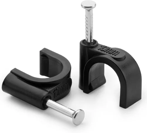 Miniatura 8 de Bates - Clips de cable con clavos de acero, 360 piezas, negro, 0.157 in, 0.197 in, 0.236 in, 0.315 in, 0.394 in, clips de cable para cables