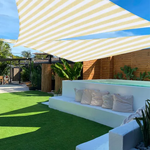Miniatura 25 de TANG Toldo parasol triangular derecho de 8 x 8 x 11 pies, para patio, con bloqueo UV, tela permeable para pérgola, patio trasero, porche, terraza