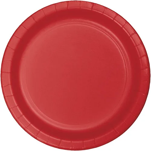 Creative Converting Paquete económico de 75 platos de postre de papel, rojo clásico - Clásico rojo