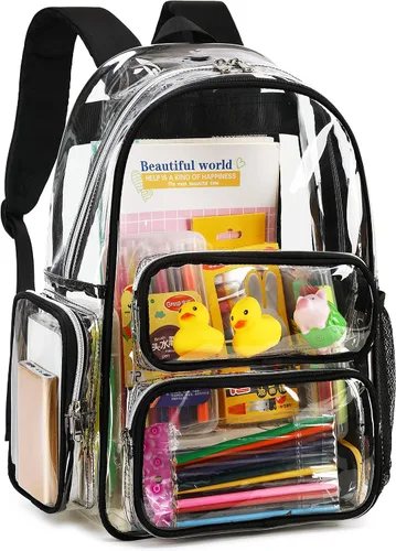 Miniatura 135 de CAMTOP Mochila transparente resistente y transparente para estudiantes, escuela, trabajo, festival, viajes, deportes, Beige, Mediana, Camtop Mochila