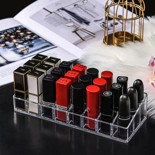 Miniatura 5 de Organizador de brillo de labios acrílico transparente, 12 ranuras, soporte de exhibición cosmética para esmalte de uñas, aceite esencial