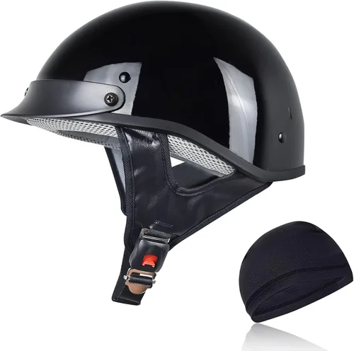 Miniatura 5 de Cascos para adultos, medio casco de motocicleta para mujeres y hombres, aprobado por DOT, ciclismo, motocross