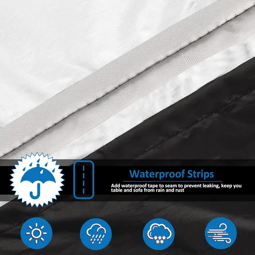 Miniatura 4 de Funda para mesa de exterior, fundas impermeables para muebles de patio, funda rectangular 420D para sofá de exterior, fundas de patio para sofá