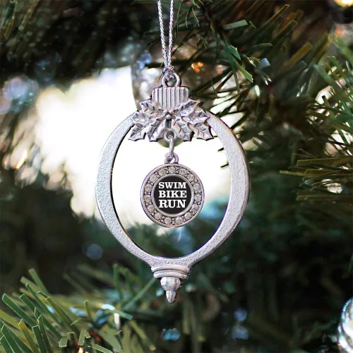 Miniatura 3 de Inspired Silver - Twin One - Adorno festivo de Navidad de plata - Adorno festivo de árbol de Navidad con dije de círculo y circonita cúbica