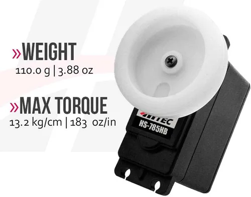 Miniatura 4 de Hitec RCD 33785S HS-785HB Servo de cabrestante de 3.5 vueltas 28.7 libras