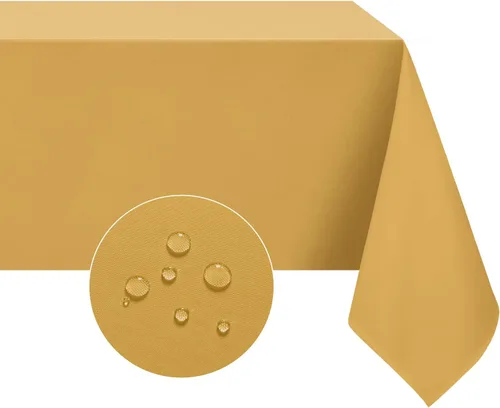 Miniatura 26 de Softalker Mantel rectangular, impermeable y resistente a las manchas, de tela, sin arrugas, lavable, cubierta de mesa de poliéster de 6.19 onzas por