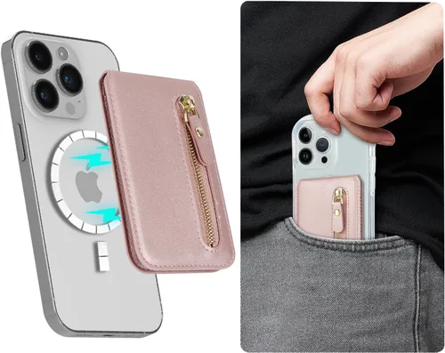 Miniatura 3 de Cavor Compatible con Apple Magsafe Wallet con soporte ajustable, cartera magnética para iPhone 17/16 Pro Max/15/14 Plus/13/12 Magsafe - Tarjetero