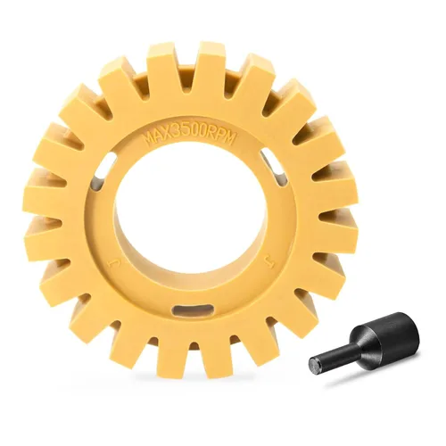 Miniatura 8 de Rueda de Goma Eliminadora de Calcomanías Dentada EWK, Rueda de Goma para Taladro, Ideal para la Eliminación de Adhesivos, Rayones y Calcomanías