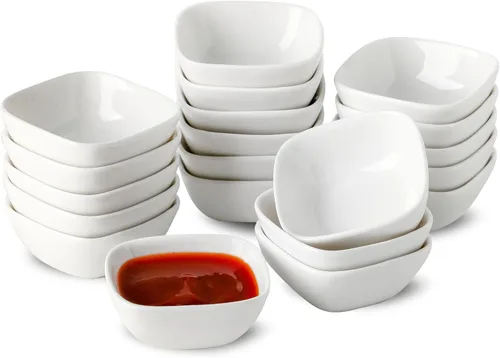 Miniatura 10 de UIBFCWN Paquete de 12 cuencos de cerámica para salsa, platos de salsa de soja de 2 onzas, cuencos/platos de salsa blanca, cuencos para pellizcar