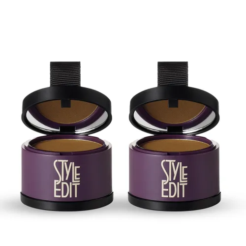 Miniatura 20 de Style Edit Polvo de retoque de raíz para cabello marrón claro Color de cabello para cubrir canas y raíces Polvo de línea capilar con infusión
