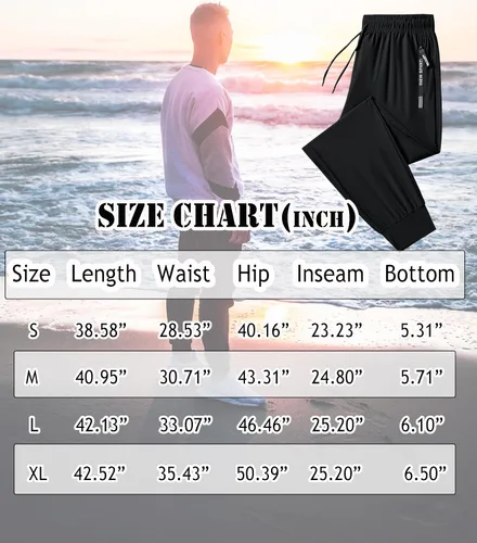Miniatura 6 de Oelise Pantalones deportivos para hombre con bolsillos con cremallera, pantalones rectos para hombre, pantalones deportivos para entrenamiento