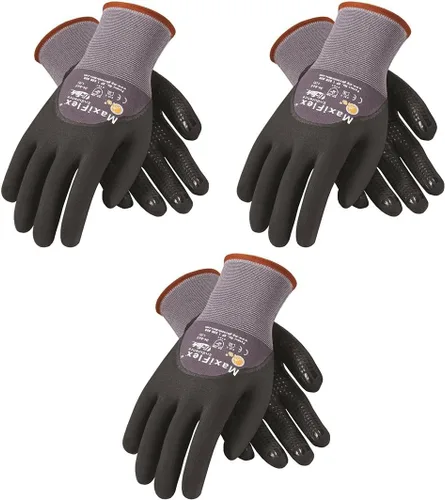 PIP G-TEK Maxi Flex Endurance 34-845 - Par de guantes recubiertos de punto sin costuras, talla S/XL/M, 3 piezas