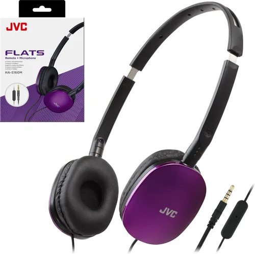 Miniatura 15 de JVC Flats - Auriculares plegables y coloridos con control remoto y micrófono, 3.94 pies, chapado en oro de 0.138 in, enchufe delgado, HAS160MA
