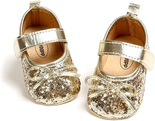 Meckior Zapatos deportivos para bebé y niñas, suela suave, con lazo, princesa, vestido de boda, Mary Jane, planos, para recién nacidos, ligeros,