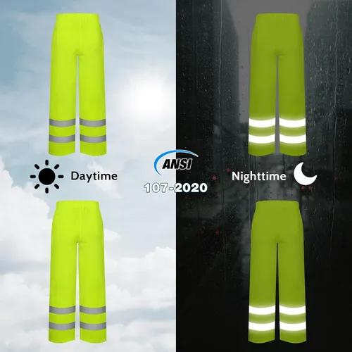Miniatura 20 de TCCFCCT Chaqueta de lluvia de alta visibilidad para hombre, impermeable, abrigo de lluvia de alta visibilidad para hombres y mujeres con capucha