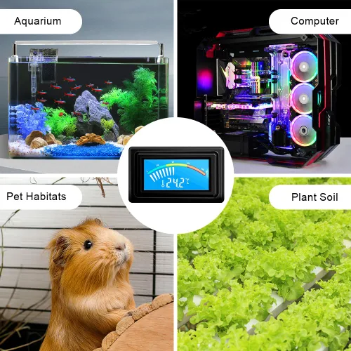 Miniatura 6 de KETOTEK Termómetro digital medidor de temperatura Fuente de alimentación USB con sonda de sensor para acuario, vehículo, carcasa de PC, incubadoras