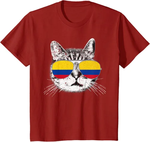 Miniatura 72 de Camisa de bandera de Colombia, orgullo colombiano, gato, hombres, mujeres, niños, camiseta de regalo