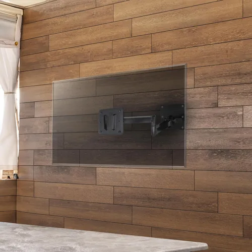 Miniatura 2 de VIVO Soporte de TV de plástico resistente de polímero y acero con brazo articulado, patrón de montaje VESA de 3.93 x 3.93 pulgadas, soporta hasta 22
