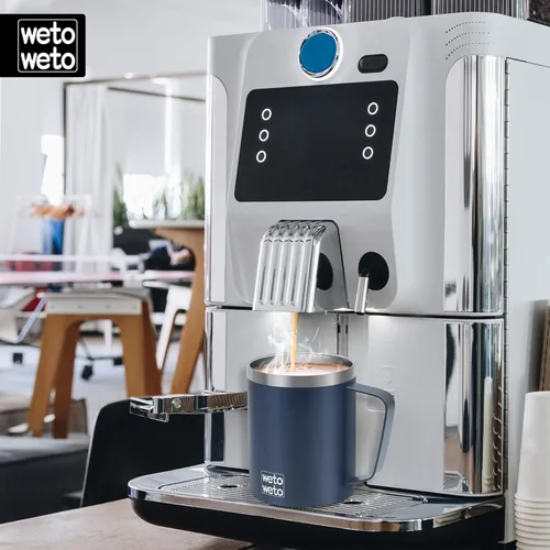 Miniatura 4 de WETOWETO Taza de café de 14 onzas, taza de campamento aislada al vacío con tapa, vaso de viaje de acero inoxidable de doble pared, taza de café