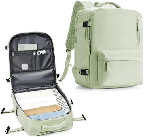 Miniatura 35 de WONHOX - Mochila grande, aprobada para vuelo, unisex, para viajes, trabajo, negocios o laptop, a1-Negro, Medium