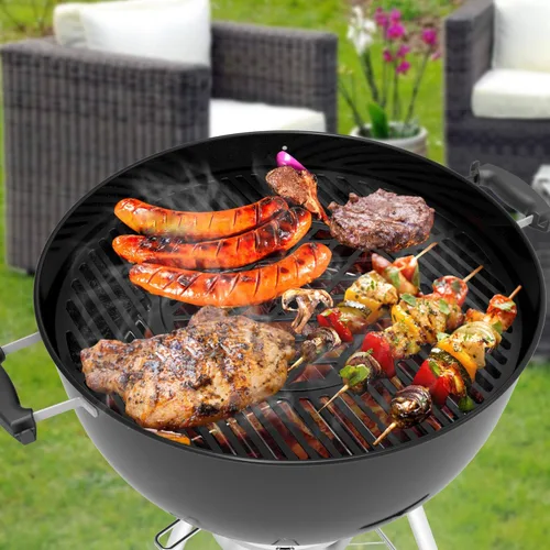 Miniatura 5 de onlyfire Rejilla de hierro fundido Rejilla de repuesto Gourmet BBQ System para Weber 22inch Kettle Charcoal Grills