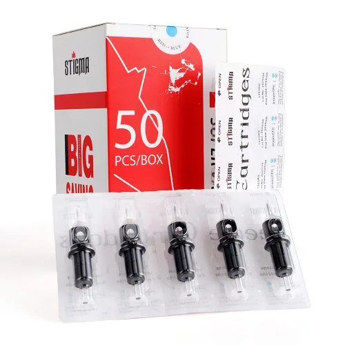 Miniatura 8 de Stigma Cartuchos de aguja de tatuaje desechables Bugpin #10 (1RL) con cartuchos de seguridad de membrana para artistas de tatuajes Round Liner 50Pcs