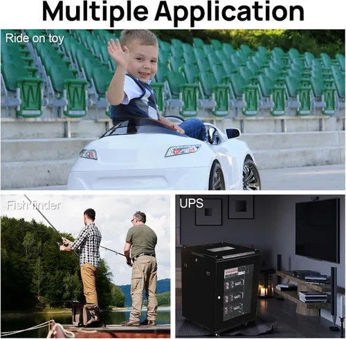 Miniatura 8 de DC HOUSE Batería de litio LiFePO4 de 12 V y 12 Ah con BMS de 15 A, vida útil de 10 años, más de 10000 ciclos, para marina, juguete de paseo