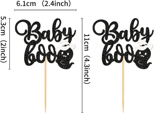 Miniatura 6 de 24 piezas de Halloween Baby Boo Cupcake Toppers Boo Ghost Cupcake Picks Baby Shower Halloween Boy Girl First Birthday Party Decoración Suministros