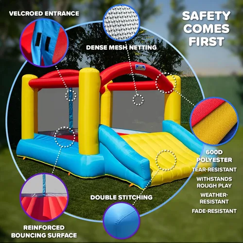 Miniatura 3 de Sportspower My 1st Jump N Play - Casa inflable con tobogán, resistente, certificado ASTM, gorila grande para interiores y exteriores para niños