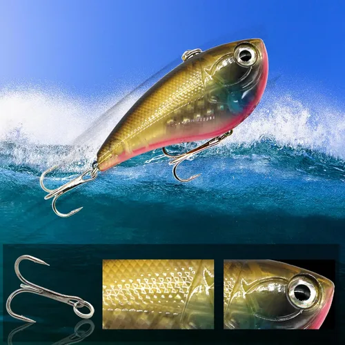 Miniatura 2 de Juego de señuelos de pesca Minnow Crankbaits Cebo de saltamontes Cebo de varias etapas cebos duros de varios tamaños
