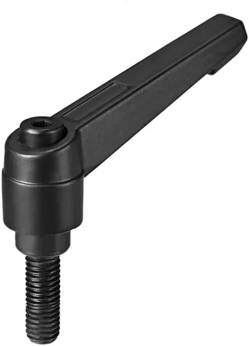 Miniatura 7 de uxcell Mango M6 x 1.575 in Palanca de sujeción ajustable Rosca Botón de trinquete macho roscado Perillas de tornillo de liberación rápida Pernos