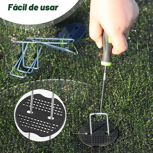 Miniatura 6 de FEED GARDEN 50 Grapas Galvanizadas para Paisajismo de 6 Pulgadas, 50 Juntas, Gancho Pico, Estacas de Jardín Calibre 11, Anti-Óxido, Pasadores