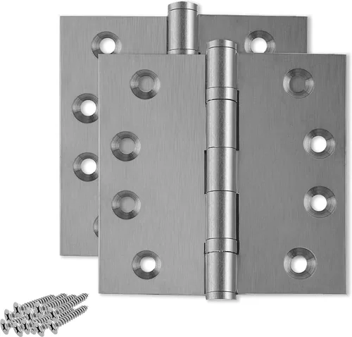Miniatura 24 de Bisagra negra resistente para puerta, rodamiento de bolas negro mate, 4 x 4 pulgadas, resistente, juego de 2 bisagras de puerta de latón macizo