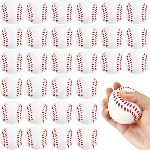 Paquete de 30 pelotas de béisbol antiestrés, pelotas de béisbol de espuma suave de 2.5 pulgadas, pelotas deportivas para apretar, juguetes para