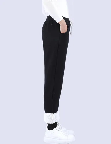 Miniatura 5 de Yeokou - Pantalones deportivos abrigados de invierno para mujer, con forro de sherpa
