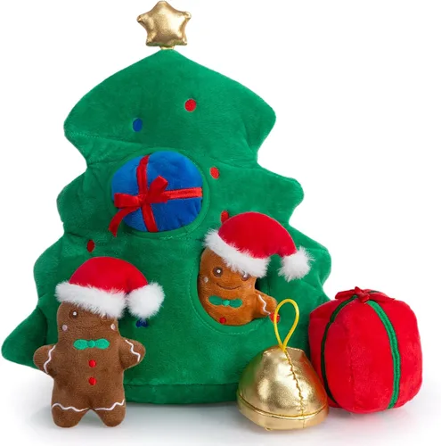 Miniatura 10 de Hollypet Hide and Seek - Juguete chirriante para perro, rompecabezas interactivo diseñado para cachorros, juguetes de peluche para cachorros, abejas