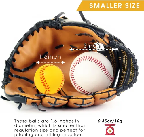 Miniatura 3 de Paquete de 20 mini pelotas de béisbol de espuma de 1.6 pulgadas, perfectas para practicar bateo y lanzar, mejorar tu precisión de bateo