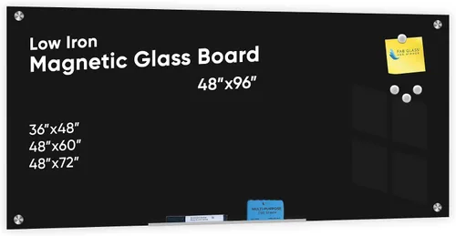 Miniatura 12 de Fab Glass and Mirror - Pizarrón magnético de vidrio con borrador, Negro