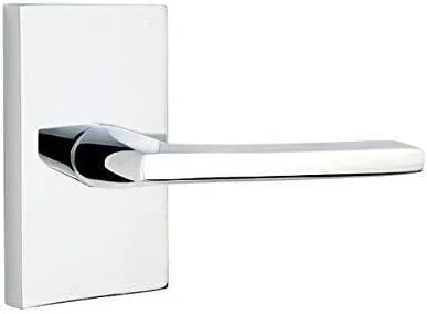 Miniatura 6 de Emtek Juego de privacidad, roseta rectangular moderna, palanca Helios, negro plano, LH