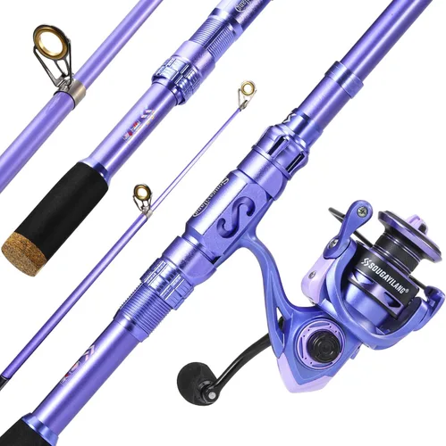 Miniatura 3 de Sougayilang Fishing Rod and Reel Combos Carbon Fiber Telescopic Fishing Pole with Smooth Reel Combo Saltwater Freshwater Kit